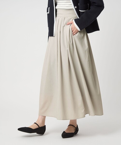 green label relaxing（グリーンレーベルリラクシング）の「エアリー ギャザー スカート 2（スカート・レディース・ライトグレー/ダークグレー/ダークブラウン・36/38）」の9枚目の写真