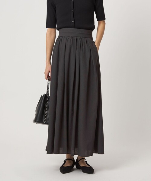 green label relaxing（グリーンレーベルリラクシング）の「エアリー ギャザー スカート 2（スカート・レディース・ライトグレー/ダークグレー/ダークブラウン・36/38）」の12枚目の写真