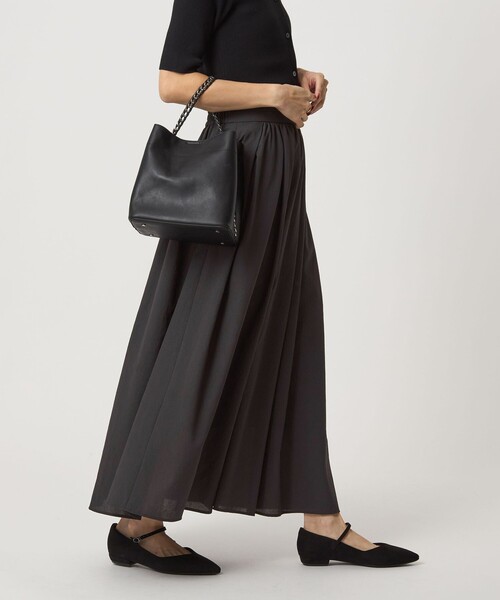 green label relaxing（グリーンレーベルリラクシング）の「エアリー ギャザー スカート 2（スカート・レディース・ライトグレー/ダークグレー/ダークブラウン・36/38）」の13枚目の写真