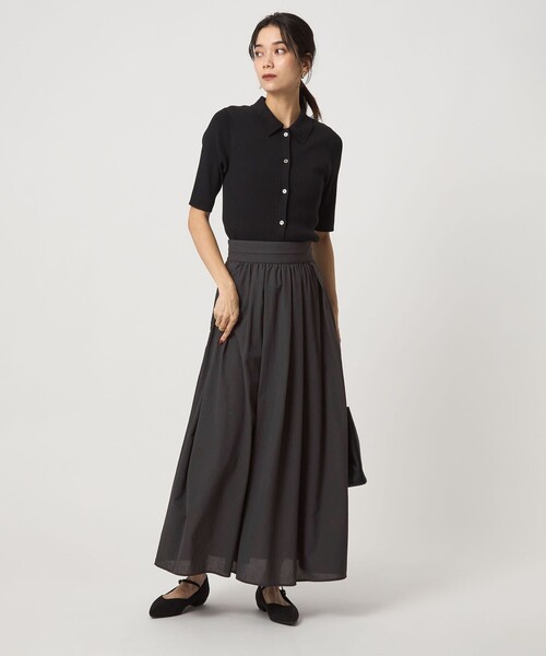 green label relaxing（グリーンレーベルリラクシング）の「エアリー ギャザー スカート 2（スカート・レディース・ライトグレー/ダークグレー/ダークブラウン・36/38）」の14枚目の写真