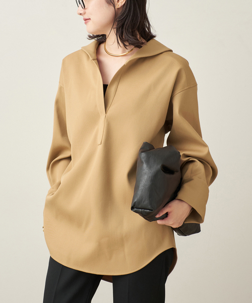 ダブルクロスフォルム ブラウス（シャツ/ブラウス）｜Plage