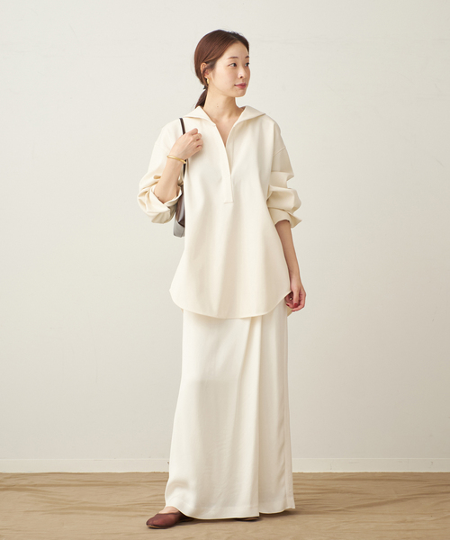 plage(プラージュ)の「ダブルクロスフォルム ブラウス(シャツ/ブラウス・レディース・キャメル/アイボリー・FREE)」の3枚目の写真