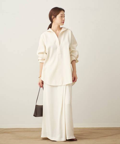 plage(プラージュ)の「ダブルクロスフォルム ブラウス(シャツ/ブラウス・レディース・キャメル/アイボリー・FREE)」の5枚目の写真