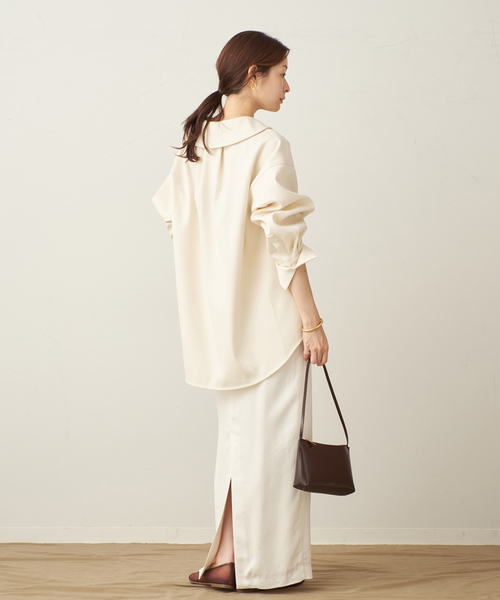 plage(プラージュ)の「ダブルクロスフォルム ブラウス(シャツ/ブラウス・レディース・キャメル/アイボリー・FREE)」の7枚目の写真