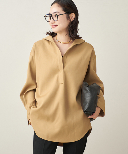 ダブルクロスフォルム ブラウス（シャツ/ブラウス）｜Plage