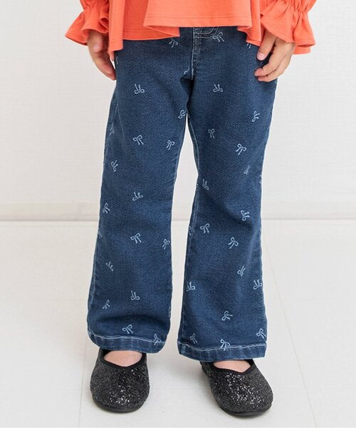 BREEZE（ブリーズ）の「【ジュニア対応】ソウガラフレアエブリパンツ（その他パンツ・キッズ・インディゴブルー/ピンク/オリーブ/アイボリー・110/90/140/130/120/100/80）」の3枚目の写真