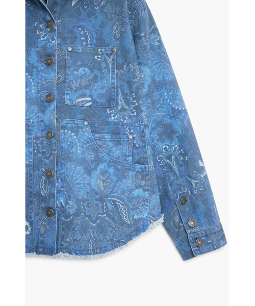 Desigual(デシグアル)の「ブループリント ペイズリー トラッカージャケット(テーラードジャケット・レディース・ブルー・S/M/L/XL/XS)」の4枚目の写真