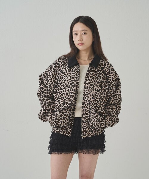 WHO'S WHO gallery（フーズフーギャラリー）の「LEOPARD JACQUARD BLOUSON（ブルゾン・レディース・ベージュ/ブラック・FREE）」の22枚目の写真