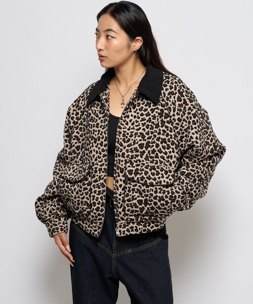 WHO'S WHO gallery（フーズフーギャラリー）の「LEOPARD JACQUARD BLOUSON（ブルゾン・レディース・ベージュ/ブラック・FREE）」の6枚目の写真