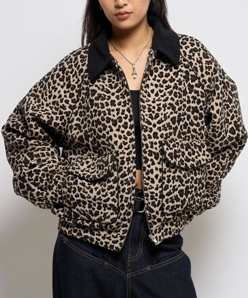 WHO'S WHO gallery（フーズフーギャラリー）の「LEOPARD JACQUARD BLOUSON（ブルゾン・レディース・ベージュ/ブラック・FREE）」の9枚目の写真