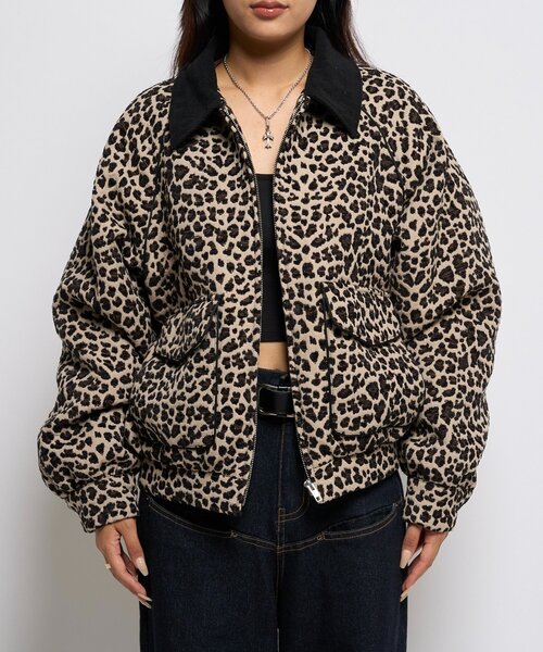 WHO'S WHO gallery（フーズフーギャラリー）の「LEOPARD JACQUARD BLOUSON（ブルゾン・レディース・ベージュ/ブラック・FREE）」の12枚目の写真