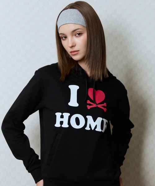 LUVISTRUE(ラヴイズトゥルー)の「GT I LOVE HOME HOOD TEE(パーカー・レディース・カモフラージュ/ブラック・FREE)」の1枚目の写真