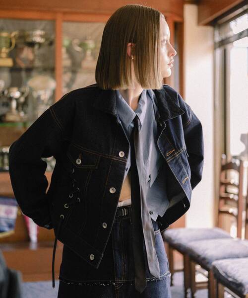 【HL】LACE-UP DENIM JACKET RIGID(SET-UP)