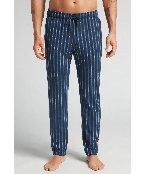 ストライプ コットン ロングパンツ（ルームウェア/パジャマ