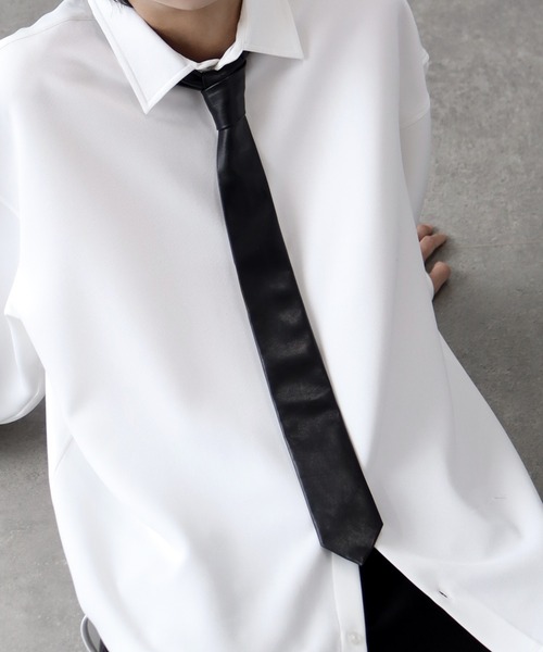 ADAMPATEK/アダムパテック】リアルレザー ナロータイ（ネクタイ