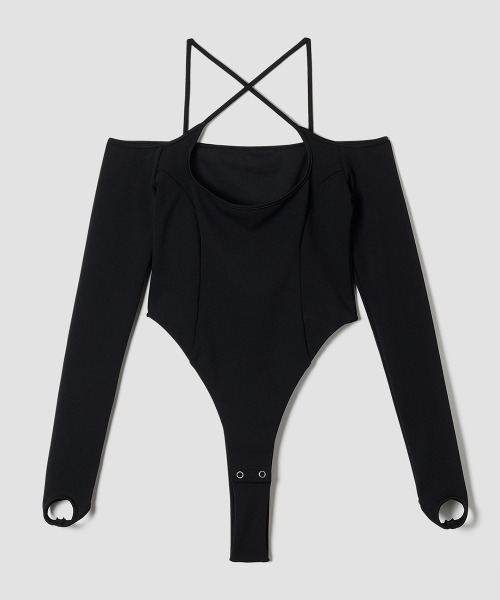 TELOPLAN(テーロプラン)の「【TELOPLAN】Alice Bodysuit / アリスボディースーツ(Tシャツ/カットソー・レディース・ホワイト/チャコールグレー/ブラック・SMALL/MEDIUM)」の4枚目の写真