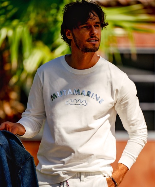 muta marine（ムータ・マリン）の「muta MARINE/ムータ マリン/別注Metal MARINE LS TEE（Tシャツ/カットソー・メンズ・ブラック/ホワイト・M/L/XL）」の2枚目の写真
