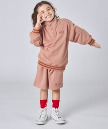 pairmanon（ペアマノン）の「【サラッとスウェット】ユニセックス 刺繍入り ハーフジップ＆ハーフパンツ セットアップ（セットアップ・キッズ）」