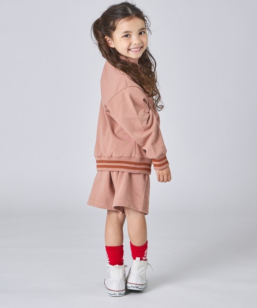 pairmanon(ペアマノン)の「【サラッとスウェット】ユニセックス 刺繍入り ハーフジップ&ハーフパンツ セットアップ(セットアップ・キッズ・オレンジ系その他/ブラック/グレー・90/100/110/120/130/140/150)」の5枚目の写真