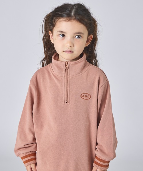 pairmanon(ペアマノン)の「【サラッとスウェット】ユニセックス 刺繍入り ハーフジップ&ハーフパンツ セットアップ(セットアップ・キッズ・オレンジ系その他/ブラック/グレー・90/100/110/120/130/140/150)」の9枚目の写真