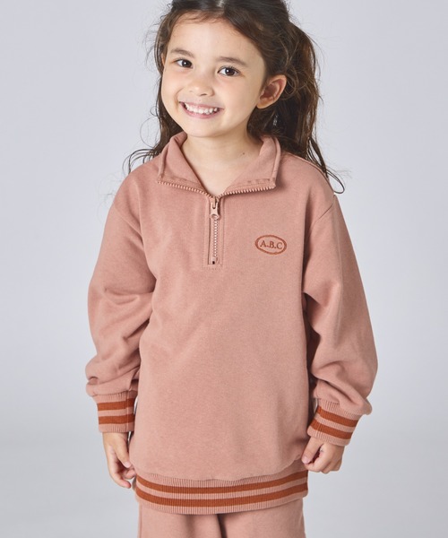 pairmanon(ペアマノン)の「【サラッとスウェット】ユニセックス 刺繍入り ハーフジップ&ハーフパンツ セットアップ(セットアップ・キッズ・オレンジ系その他/ブラック/グレー・90/100/110/120/130/140/150)」の4枚目の写真