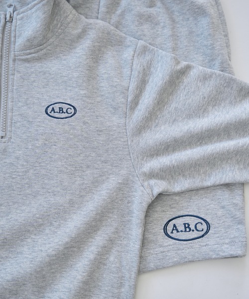 pairmanon(ペアマノン)の「【サラッとスウェット】ユニセックス 刺繍入り ハーフジップ&ハーフパンツ セットアップ(セットアップ・キッズ・オレンジ系その他/ブラック/グレー・90/100/110/120/130/140/150)」の14枚目の写真