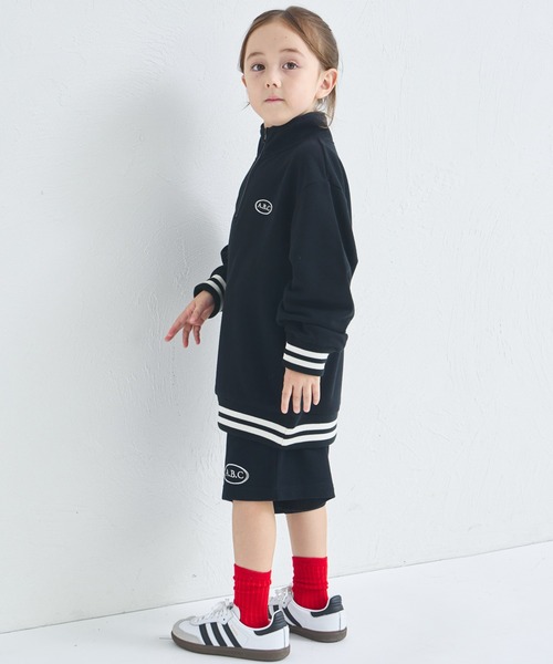 pairmanon(ペアマノン)の「【サラッとスウェット】ユニセックス 刺繍入り ハーフジップ&ハーフパンツ セットアップ(セットアップ・キッズ・オレンジ系その他/ブラック/グレー・90/100/110/120/130/140/150)」の18枚目の写真