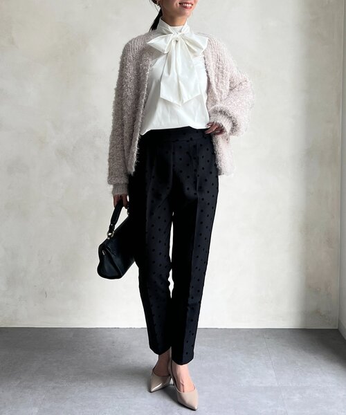 Chez toi（シェトワ）の「【セレモニー対応可】フロッキードットテーパードパンツ（その他パンツ・レディース・ベージュ/ネイビー/ブラック・FREE）」の10枚目の写真