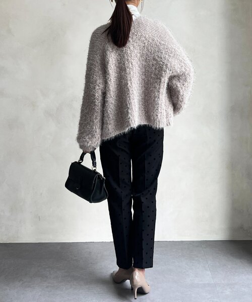 Chez toi（シェトワ）の「【セレモニー対応可】フロッキードットテーパードパンツ（その他パンツ・レディース・ベージュ/ネイビー/ブラック・FREE）」の12枚目の写真