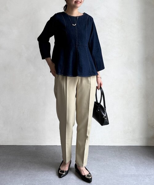 Chez toi（シェトワ）の「【セレモニー対応可】フロッキードットテーパードパンツ（その他パンツ・レディース・ベージュ/ネイビー/ブラック・FREE）」の18枚目の写真