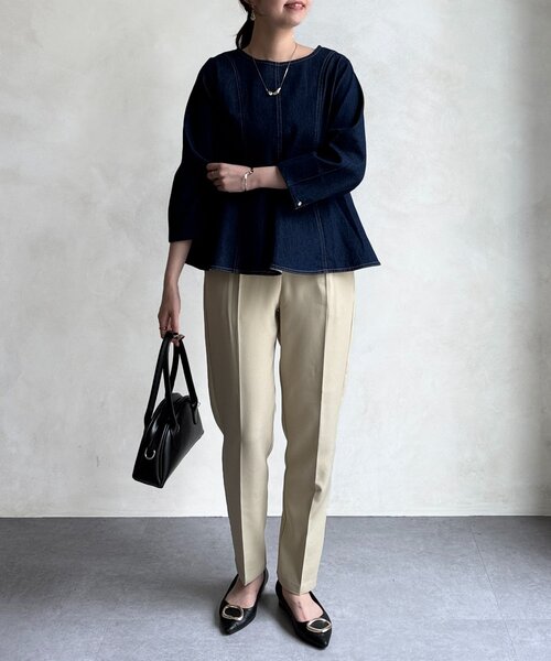 Chez toi（シェトワ）の「【セレモニー対応可】フロッキードットテーパードパンツ（その他パンツ・レディース・ベージュ/ネイビー/ブラック・FREE）」の19枚目の写真