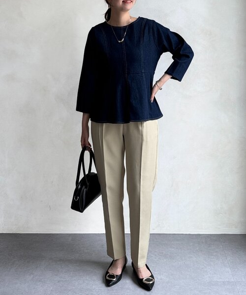 Chez toi（シェトワ）の「【セレモニー対応可】フロッキードットテーパードパンツ（その他パンツ・レディース・ベージュ/ネイビー/ブラック・FREE）」の20枚目の写真