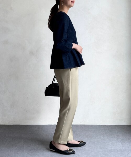 Chez toi（シェトワ）の「【セレモニー対応可】フロッキードットテーパードパンツ（その他パンツ・レディース・ベージュ/ネイビー/ブラック・FREE）」の21枚目の写真