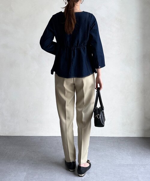 Chez toi（シェトワ）の「【セレモニー対応可】フロッキードットテーパードパンツ（その他パンツ・レディース・ベージュ/ネイビー/ブラック・FREE）」の22枚目の写真