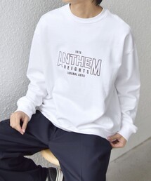 SHIPS any | SHIPS any: any city カレッジライク プリント&刺繍 リラックス スウェット◇(スウェット)