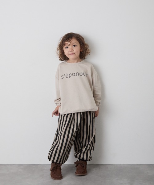 riziere（リジェール）の「サスペンダー付きストライプバルーンシルエットパンツ（その他パンツ・キッズ・ブラック・110/100/90/140/130/120）」の2枚目の写真