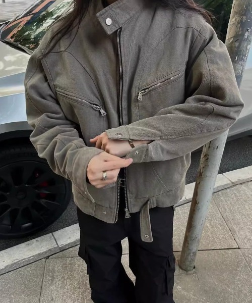 almo（アルモ）の「【LAMPOON】デニムシングルライダースジャケット（ライダースジャケット・レディース・ブラック/グレー・X-LARGE/LARGE/MEDIUM）」の2枚目の写真