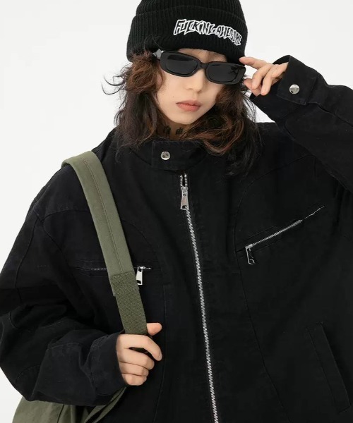 almo（アルモ）の「【LAMPOON】デニムシングルライダースジャケット（ライダースジャケット・レディース・ブラック/グレー・X-LARGE/LARGE/MEDIUM）」の6枚目の写真