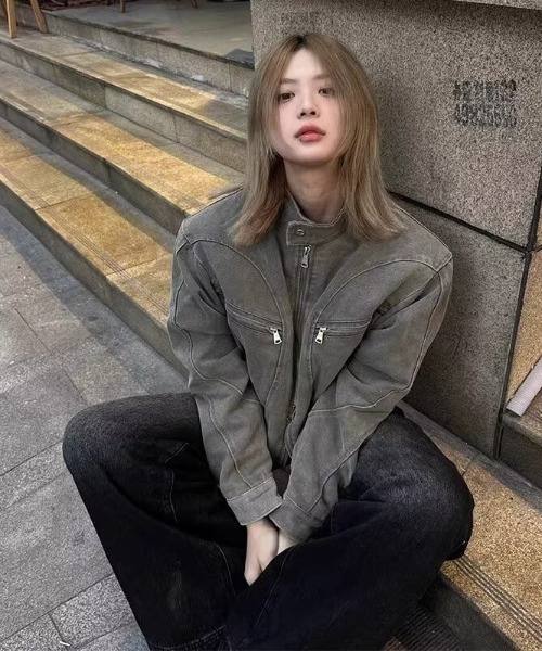 almo（アルモ）の「【LAMPOON】デニムシングルライダースジャケット（ライダースジャケット・レディース・ブラック/グレー・X-LARGE/LARGE/MEDIUM）」の11枚目の写真