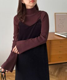 【9色展開!/WEB限定】ハイネックフレアスリーブニット