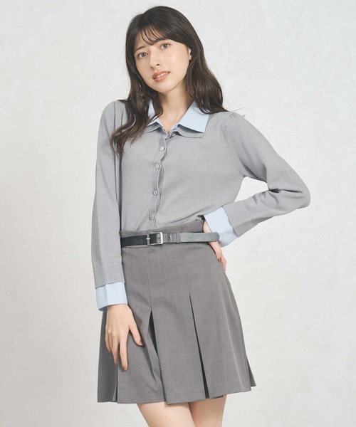 31 Sons de mode（トランテアン　ソン　ドゥ　モード）の「ベルト付きタックスカショーパン（その他パンツ・レディース・ベージュ/ブラウン系/グレー・S/M）」の2枚目の写真