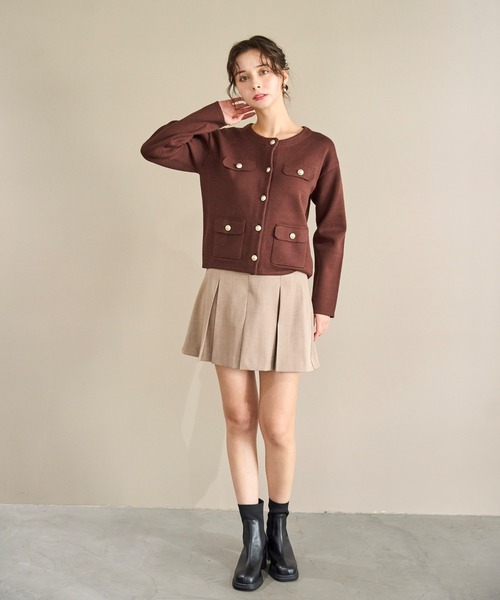 31 Sons de mode（トランテアン　ソン　ドゥ　モード）の「ベルト付きタックスカショーパン（その他パンツ・レディース・ベージュ/ブラウン系/グレー・S/M）」の4枚目の写真