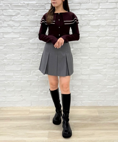 31 Sons de mode（トランテアン　ソン　ドゥ　モード）の「ベルト付きタックスカショーパン（その他パンツ・レディース・ベージュ/ブラウン系/グレー・S/M）」の8枚目の写真