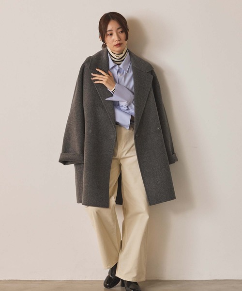 セール】Wフェイス大衿ダブルコート（チェスターコート）｜Gready