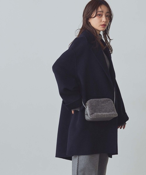 Gready Brilliant(グレディブリリアン)の「Wフェイス大衿ダブルコート(チェスターコート・レディース・グレー/ネイビー・38)」の9枚目の写真