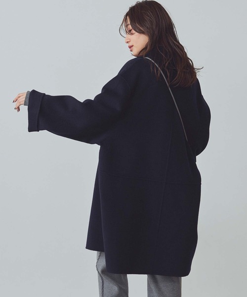 Gready Brilliant(グレディブリリアン)の「Wフェイス大衿ダブルコート(チェスターコート・レディース・グレー/ネイビー・38)」の13枚目の写真