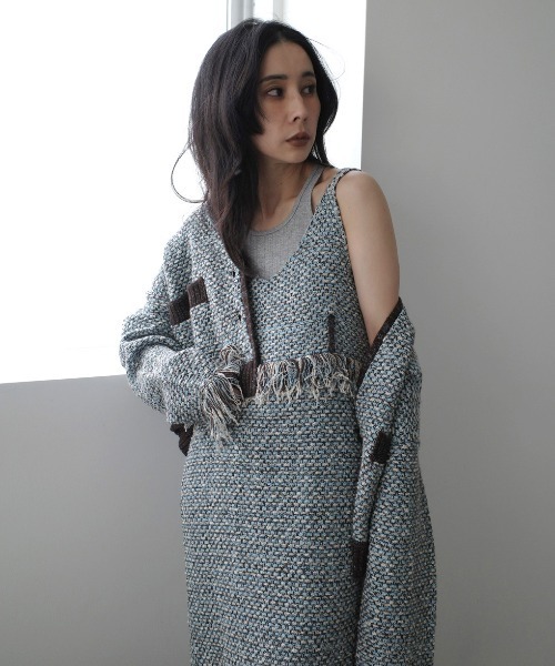 Ameri（アメリ）の「UND TWEED JUMPER SKIRT KNIT DRESS（ワンピース