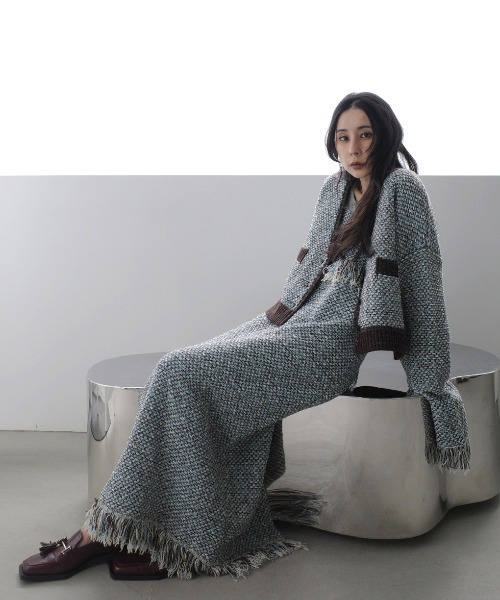 Ameri（アメリ）の「UND TWEED JUMPER SKIRT KNIT DRESS（ワンピース