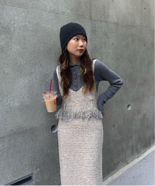 UND TWEED JUMPER SKIRT KNIT DRESS（ワンピース）｜Ameri（アメリ）の
