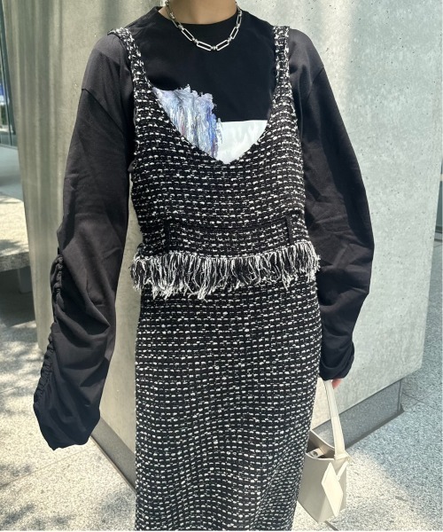 UND TWEED JUMPER SKIRT KNIT DRESS（ワンピース）｜Ameri（アメリ）の